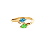Bague Aigue-Marine et Tsavorite en Or - Early Bloom - Politains