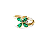 Bague Émeraudes et Diamant en Or - Milestone - Politains