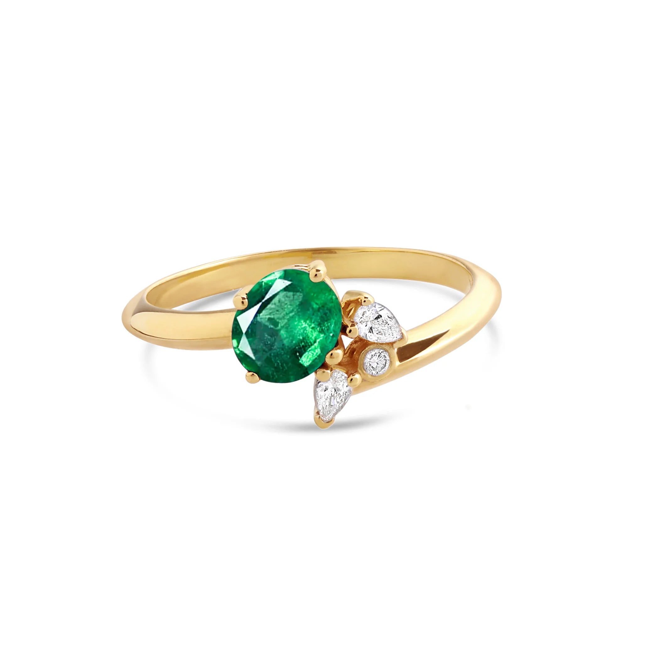 Bague Émeraude et Diamants en Or - Moribana - Politains
