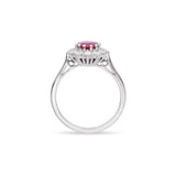 Bague Ruby en Platine - Halo Princesse - Politains