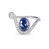 Bague saphir cornflower en platine