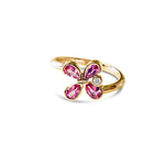 Bague Saphir Roses et Diamant en Or - Milestone - Politains