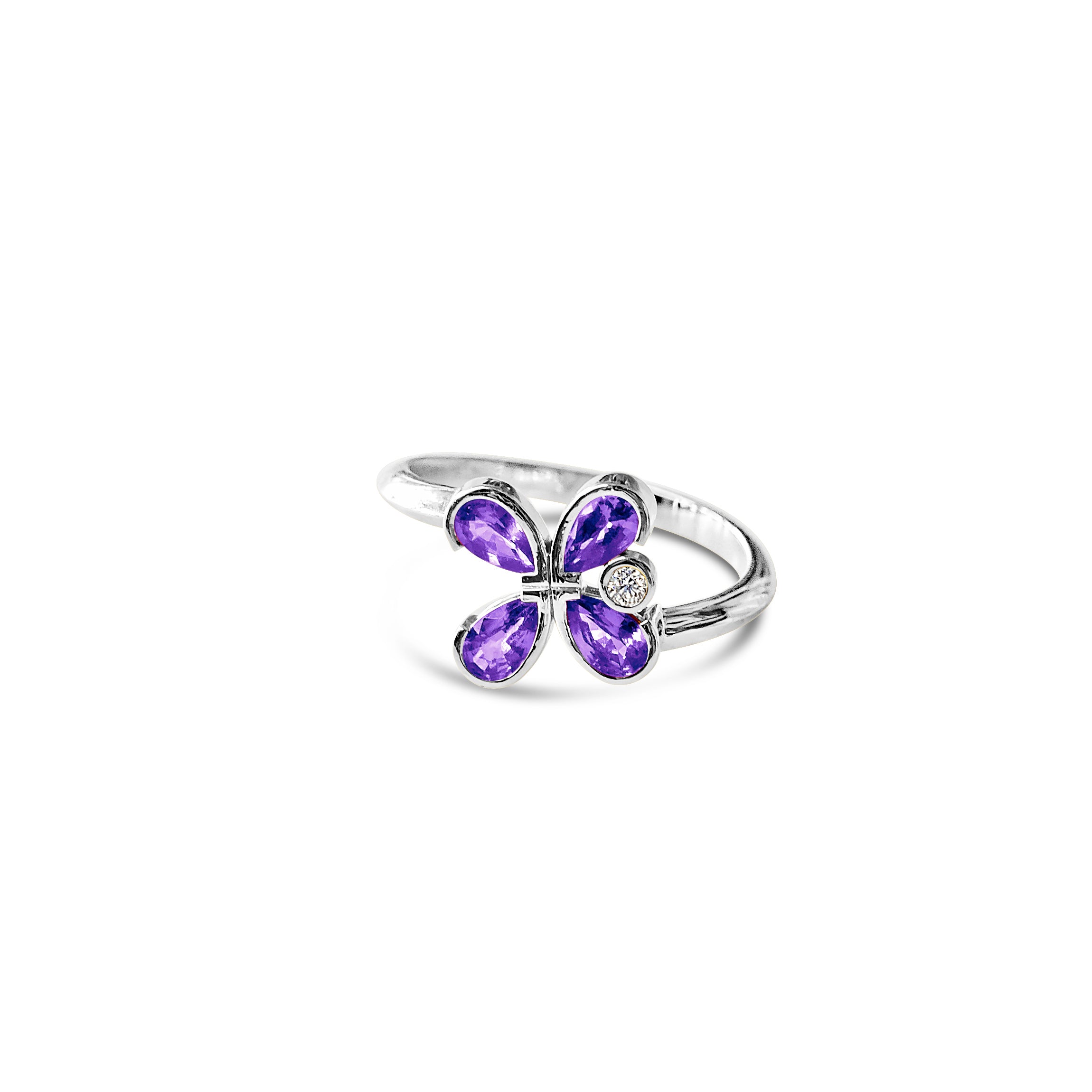 Bague Tanzanites et Diamant en Or - Milestone - Politains