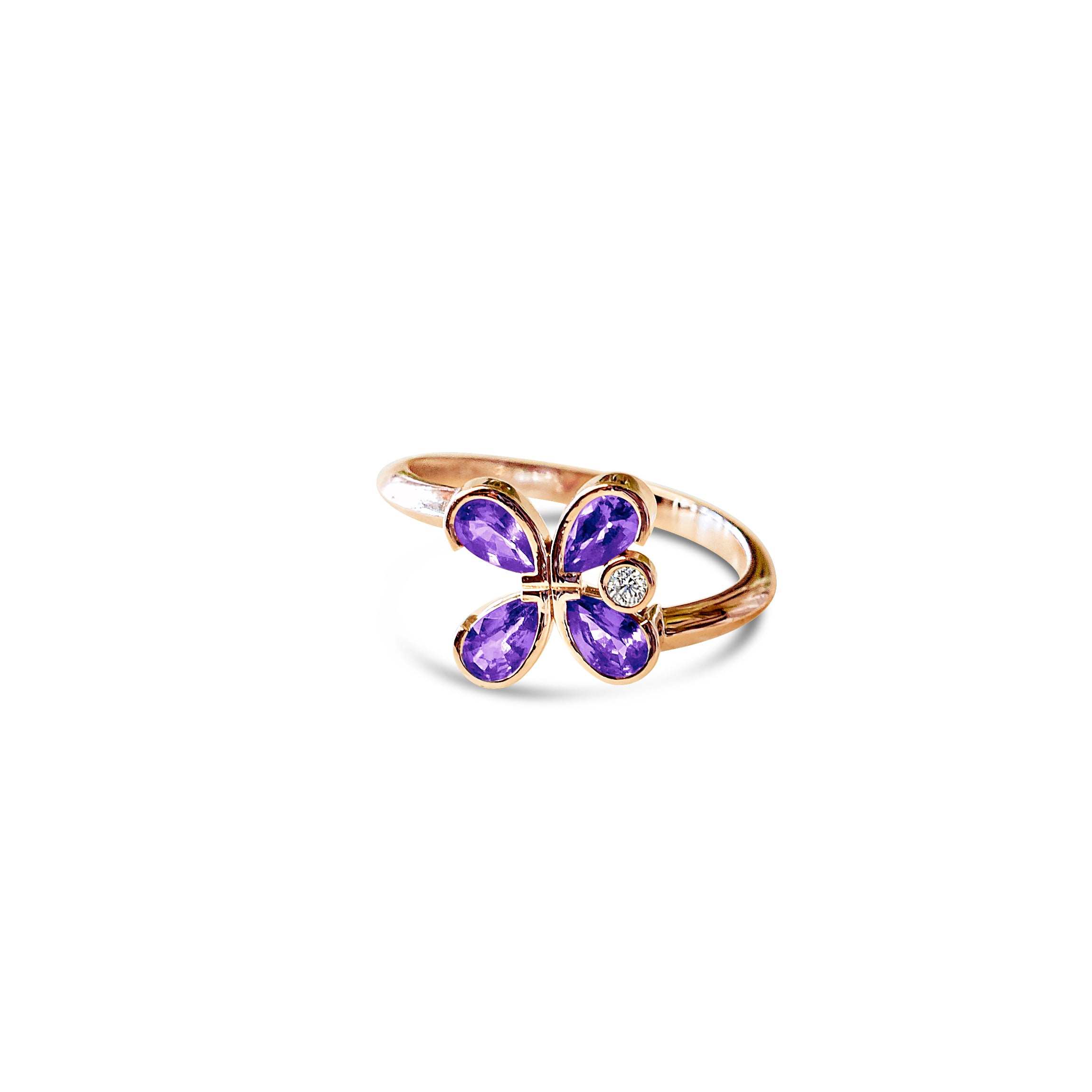 Bague Tanzanites et Diamant en Or - Milestone - Politains