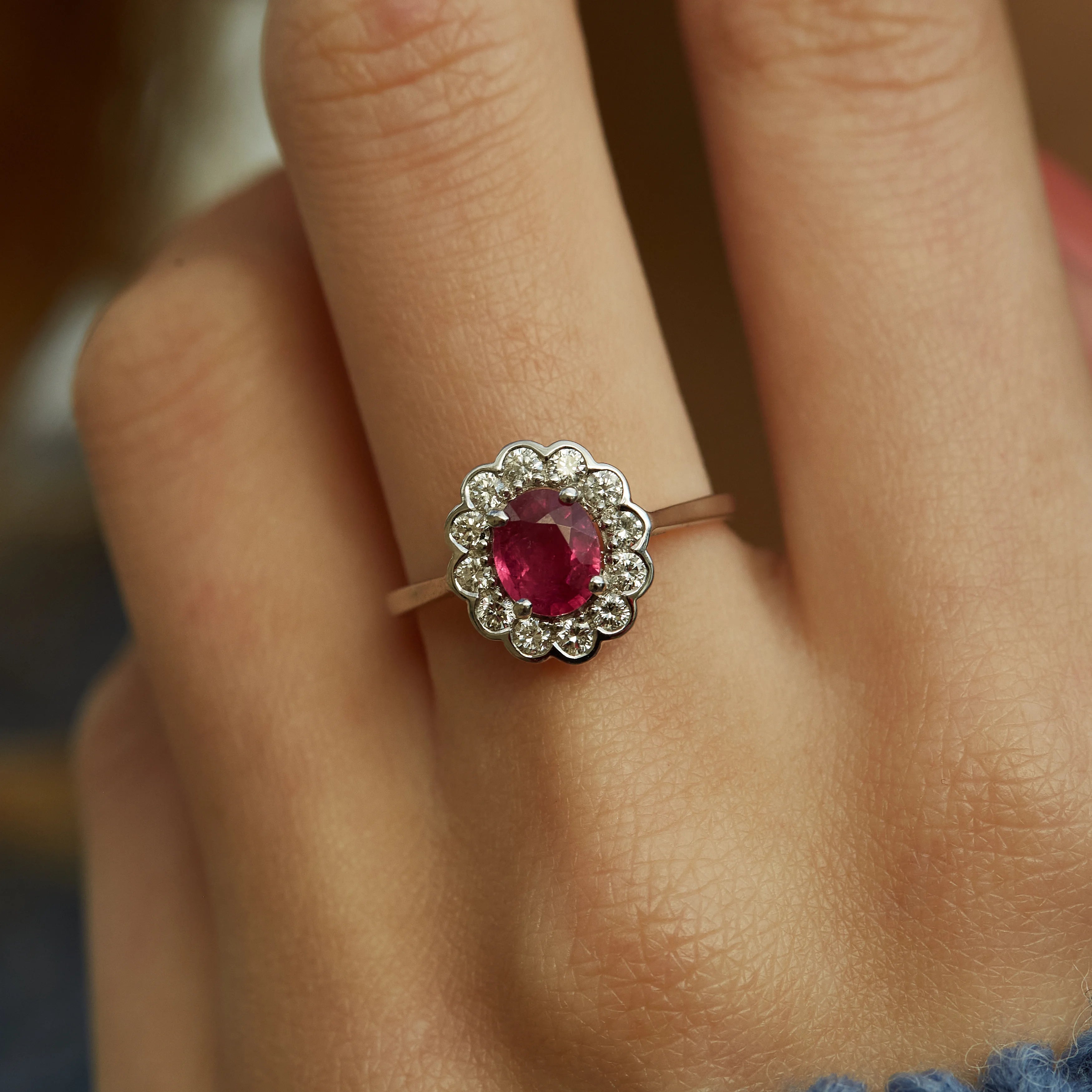 Bague Marguerite avec Rubies et Diamants - Politains