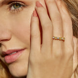 Bague Sertie de Diamants Jaunes - Politains