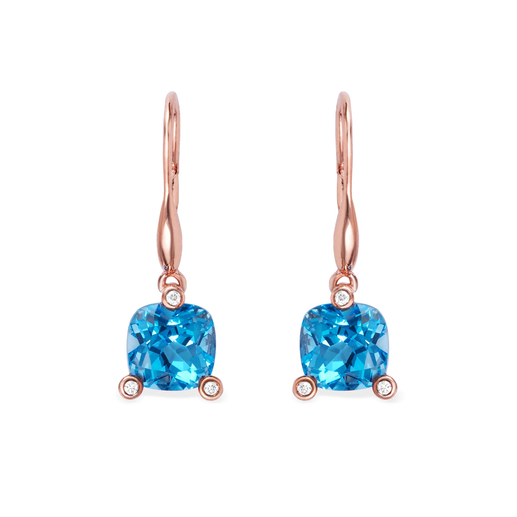 Boucles d'Oreilles Diamants et Topaze - Politains