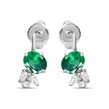 Boucles d'Oreilles Émeraudes et Diamants - Moribana - Politains