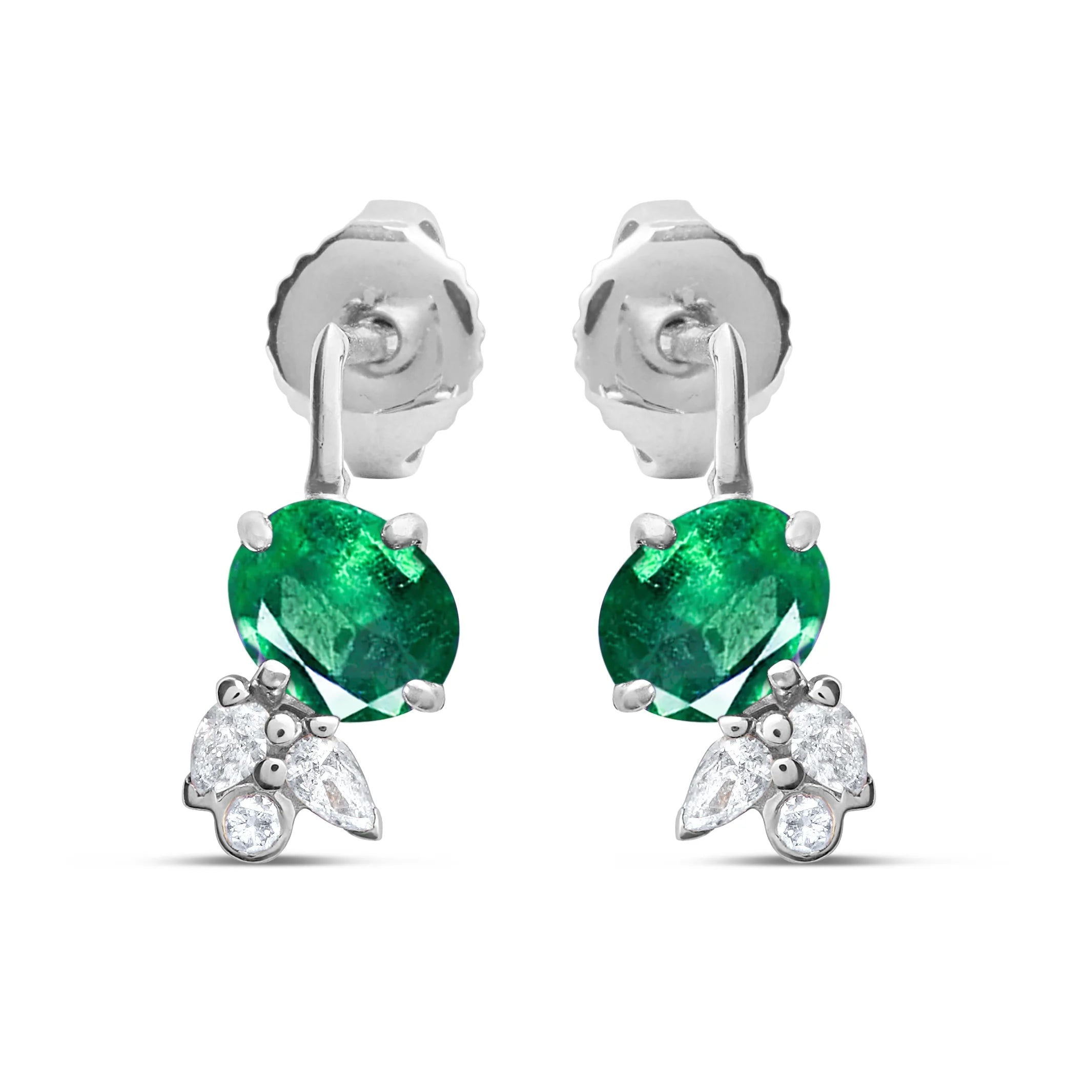 Boucles d'Oreilles Émeraudes et Diamants - Moribana - Politains