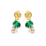 Boucles d'Oreilles Émeraudes et Diamants - Moribana - Politains