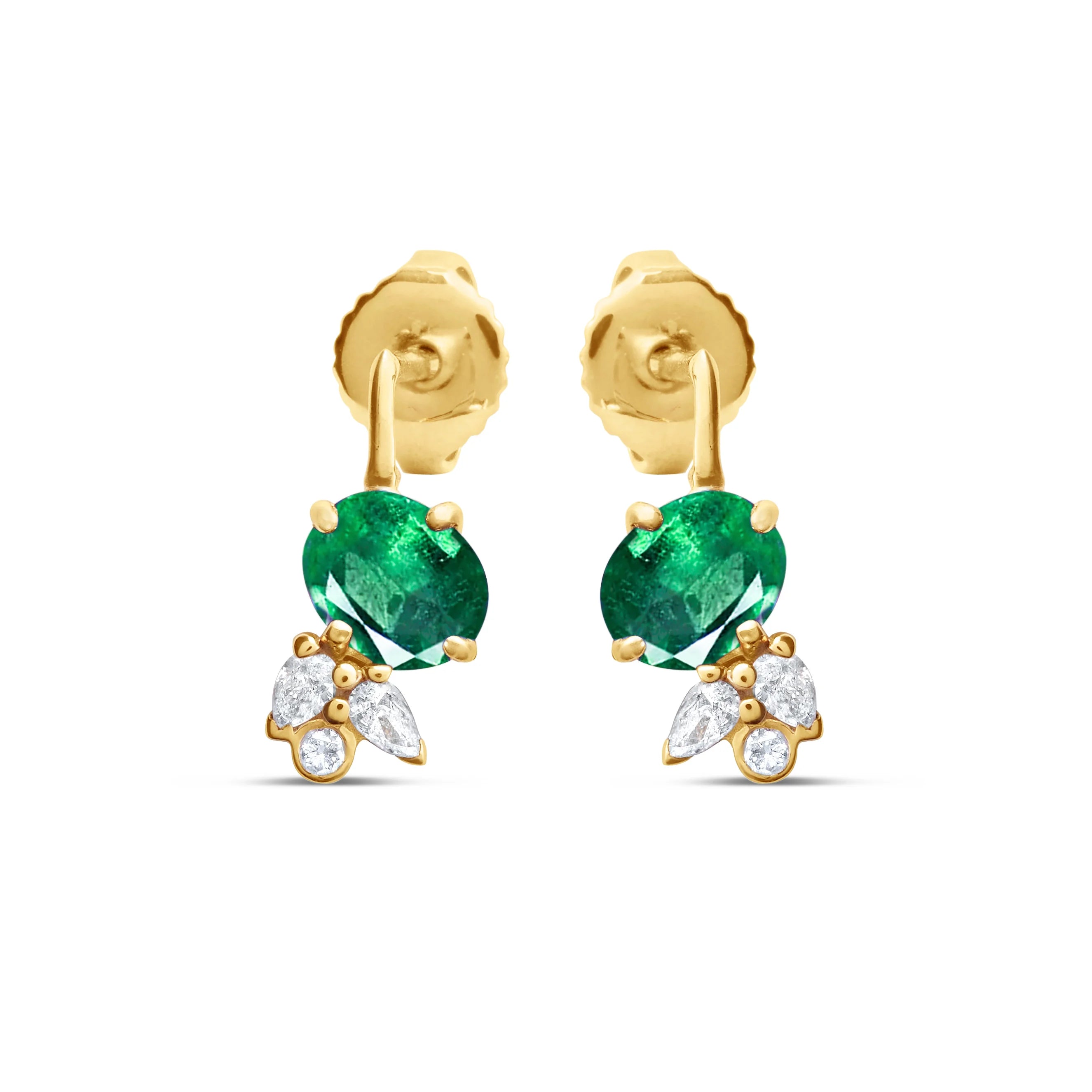 Boucles d'Oreilles Émeraudes et Diamants - Moribana - Politains