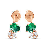 Boucles d'Oreilles Émeraudes et Diamants - Moribana - Politains