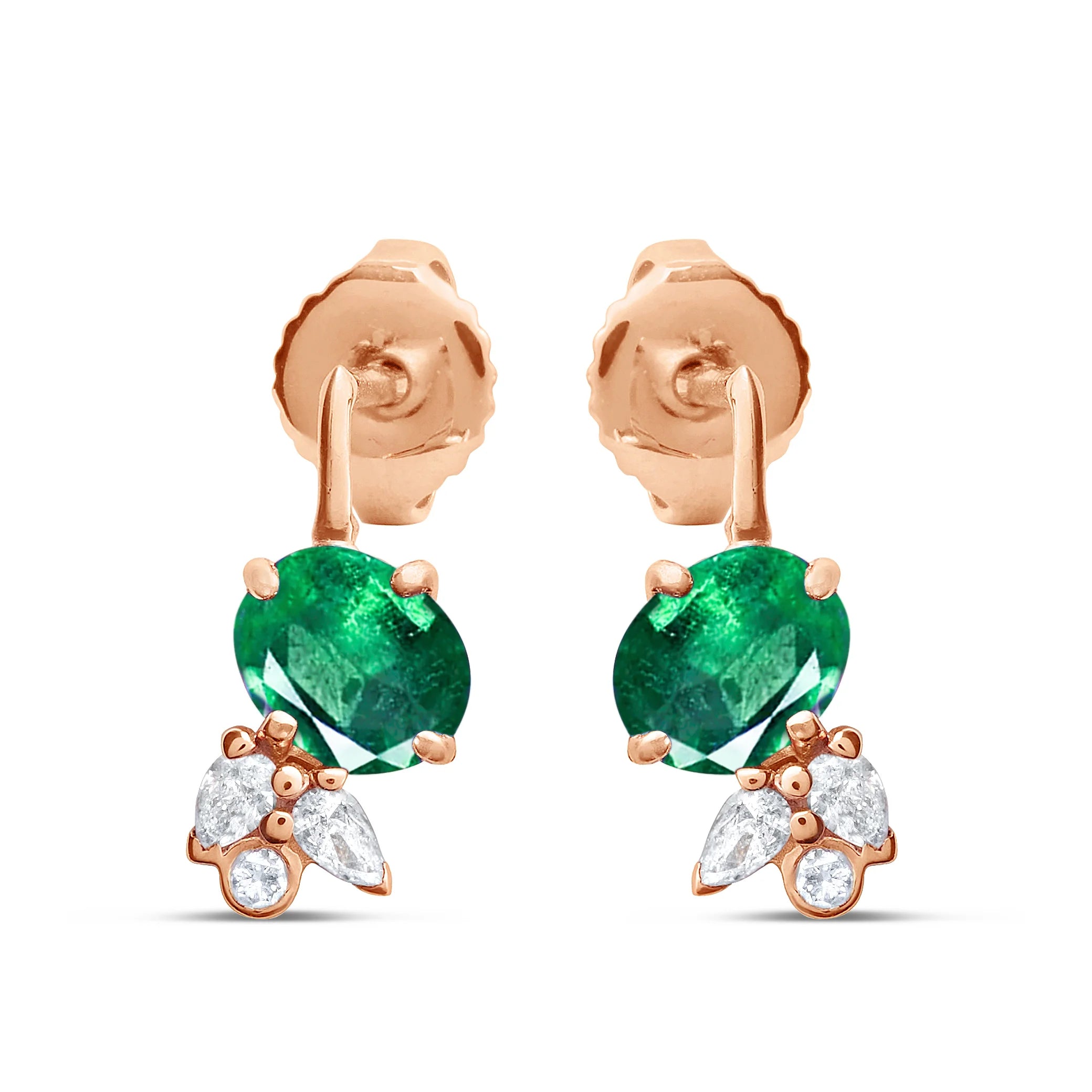 Boucles d'Oreilles Émeraudes et Diamants - Moribana - Politains