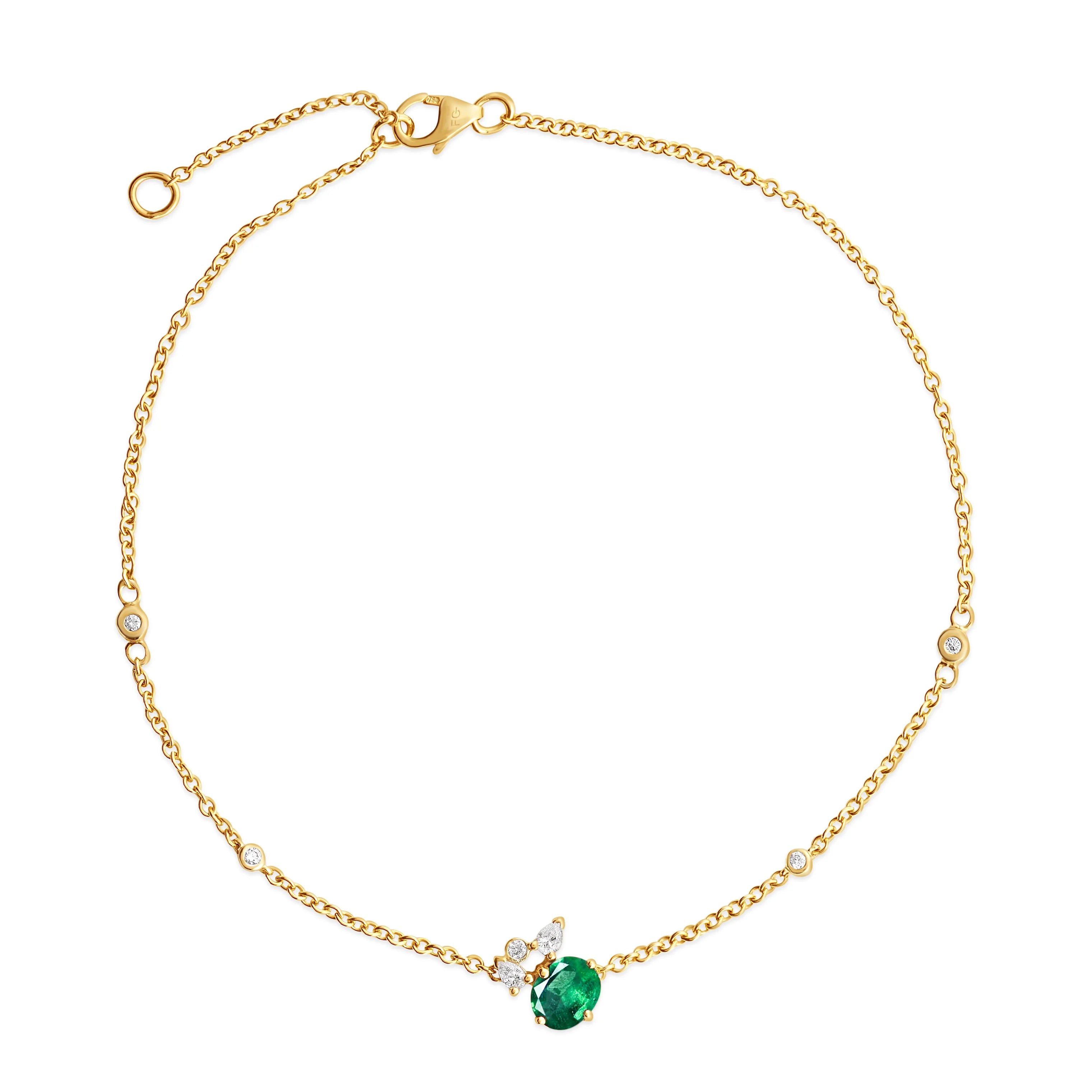 Bracelet en Or Émeraude et Diamants - Moribana - Politains