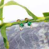 Boucles d'Oreilles en Or 18 Carat avec Emeraudes et Diamants - Moribana - Politains