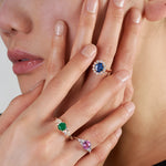 Bague Summer Light Or 14 Carats avec émeraude 0.80 carat et moissanite - Politains