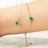 Bracelet en Or 18 Carat avec Emeraude et Diamants - Moribana - Politains