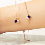 Bracelet en Or 18 Carat avec Saphir Bleu et Diamants - Moribana - Politains