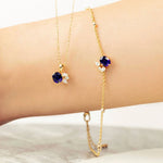Bracelet en Or 18 Carat avec Saphir Bleu et Diamants - Moribana - Politains